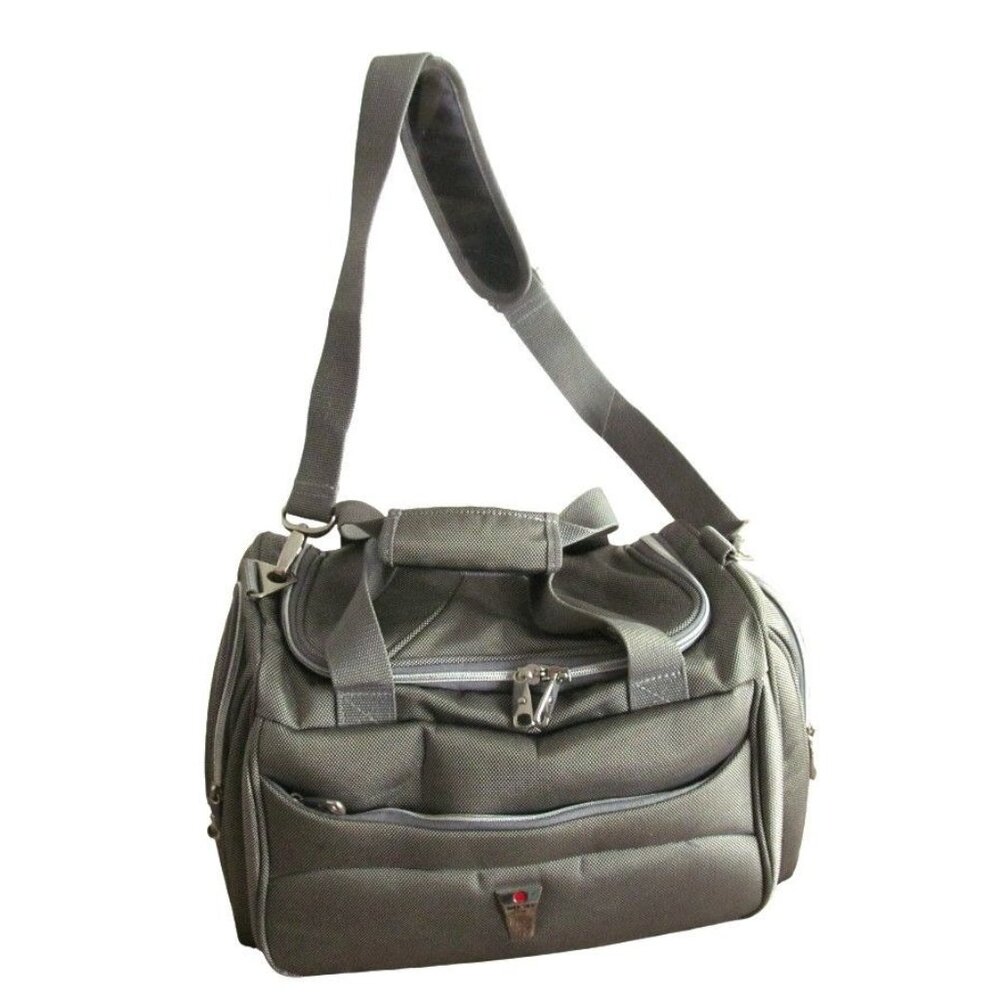Delsey Gray Carry On Duffle Overnight Bag with Removable Shoulder Strap